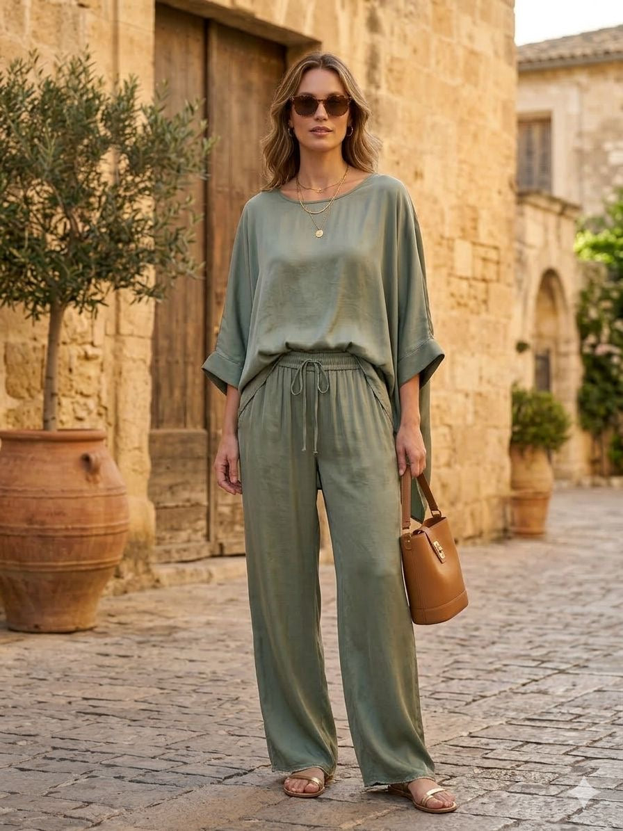 Silky 2 piece trouser set