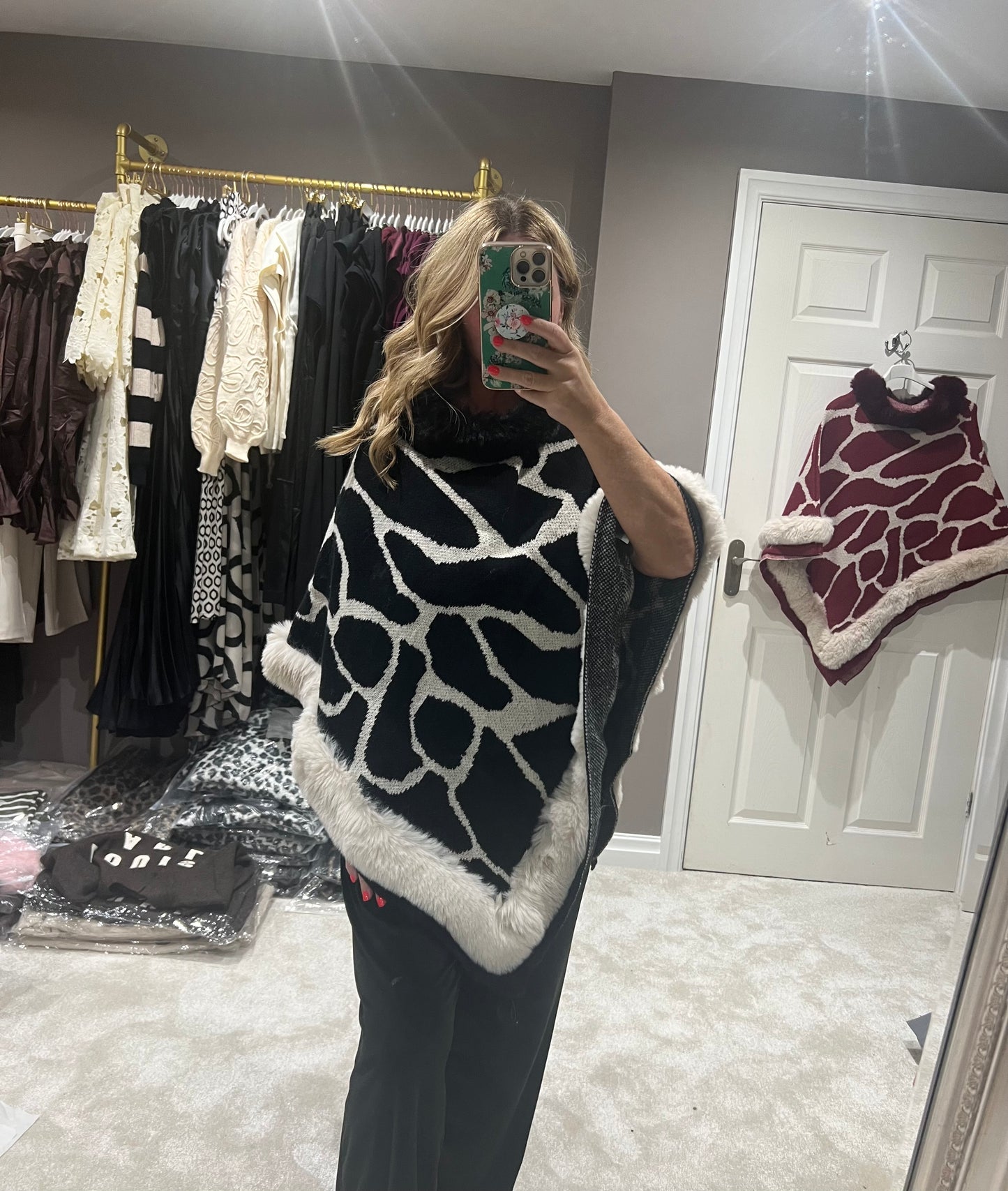 The Esme print poncho