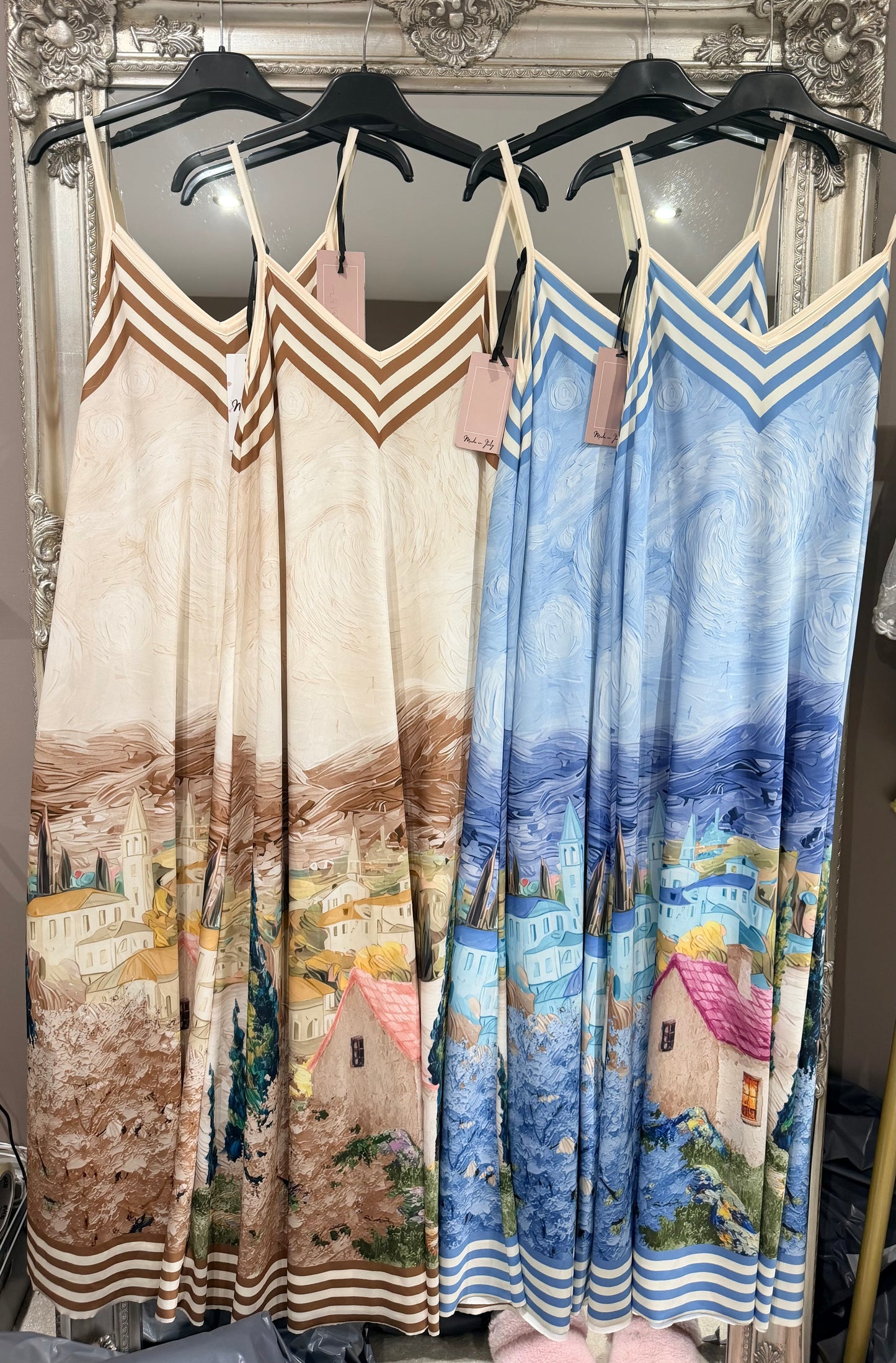 Silky scenic maxi dress