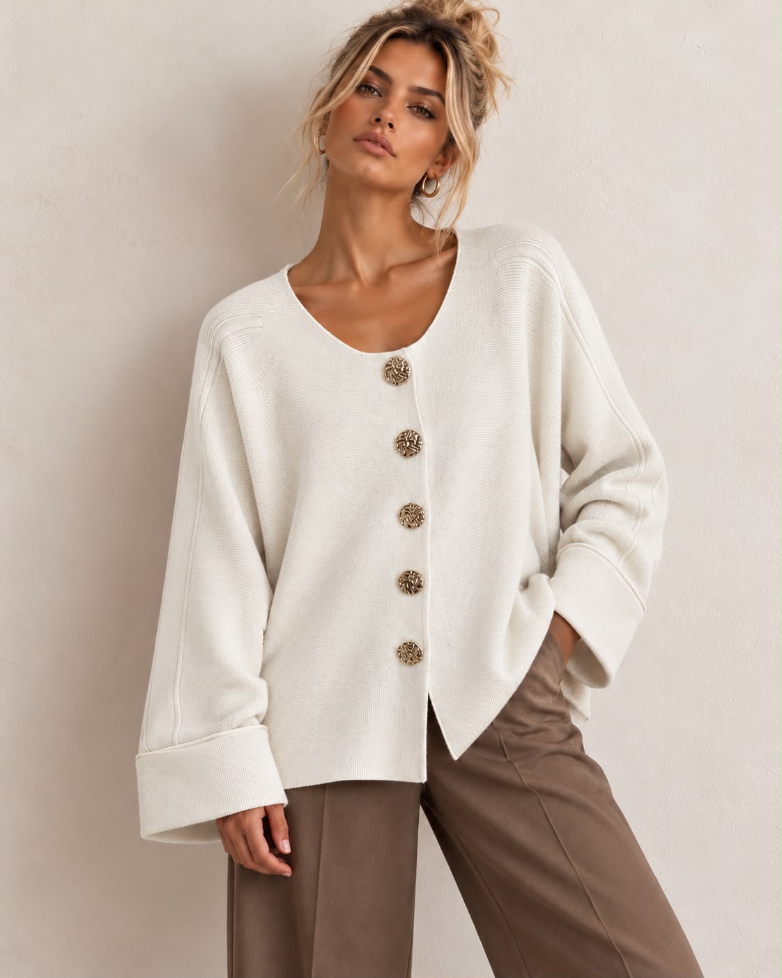 The Trudy gold button cardigan