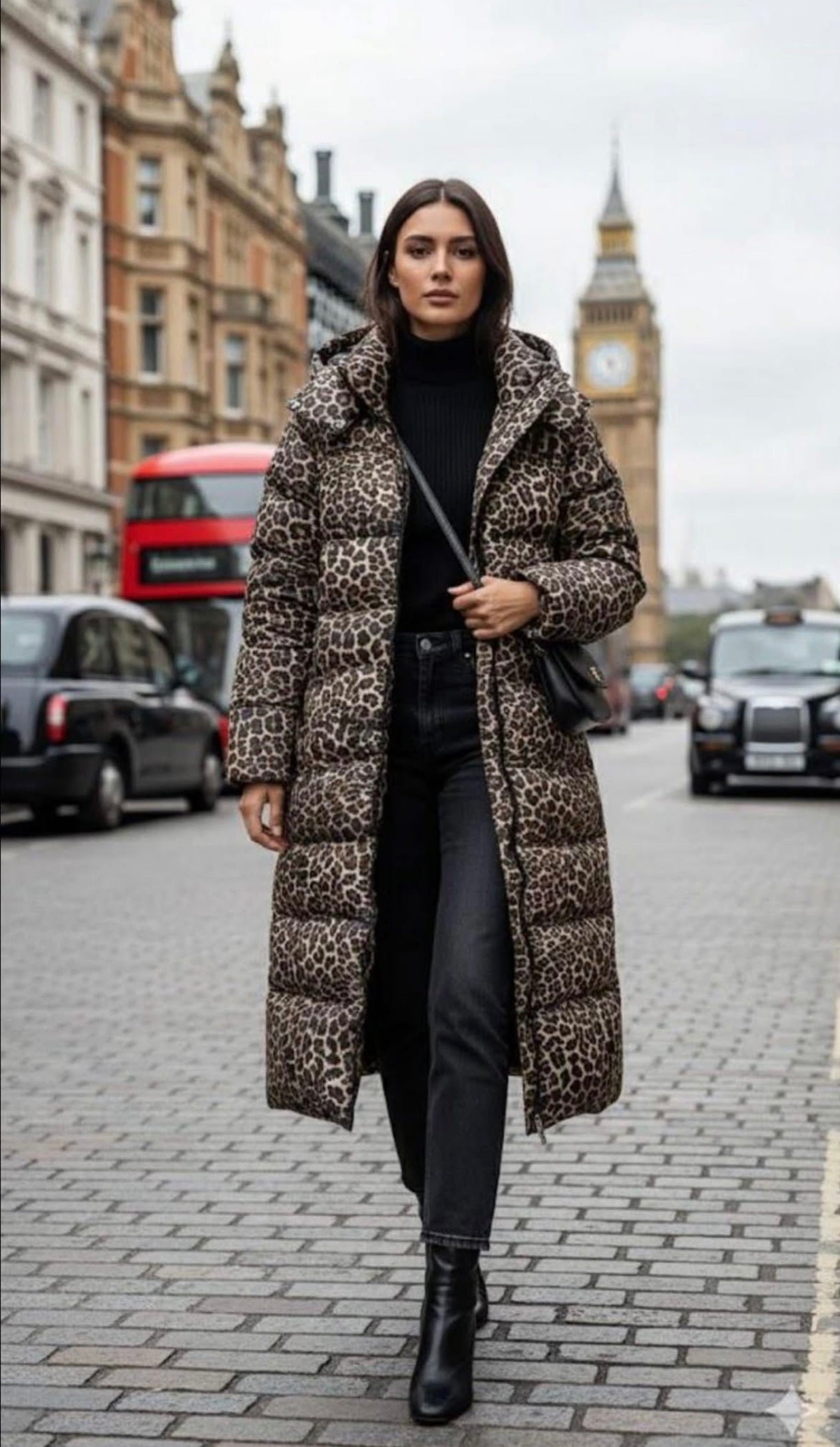 The leopard print puffer coat