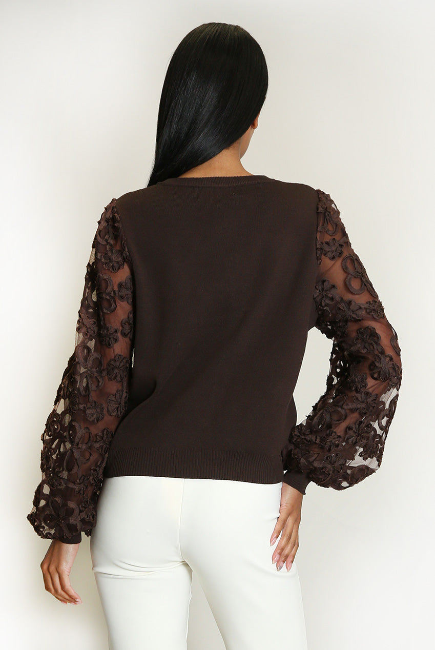 Lace sleeve cardigan