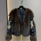 The Soho sequin arms faux fur coat