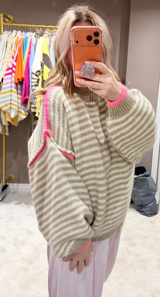Stripe knit jumper