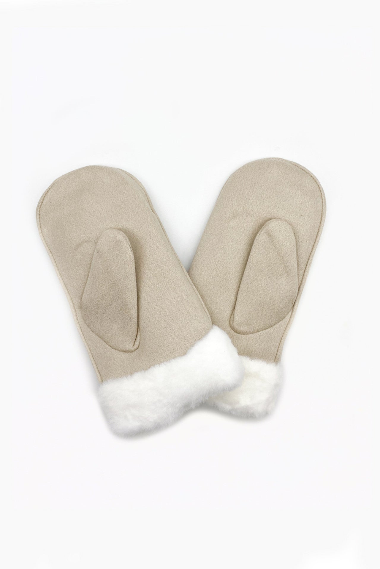 Faux suede mittens