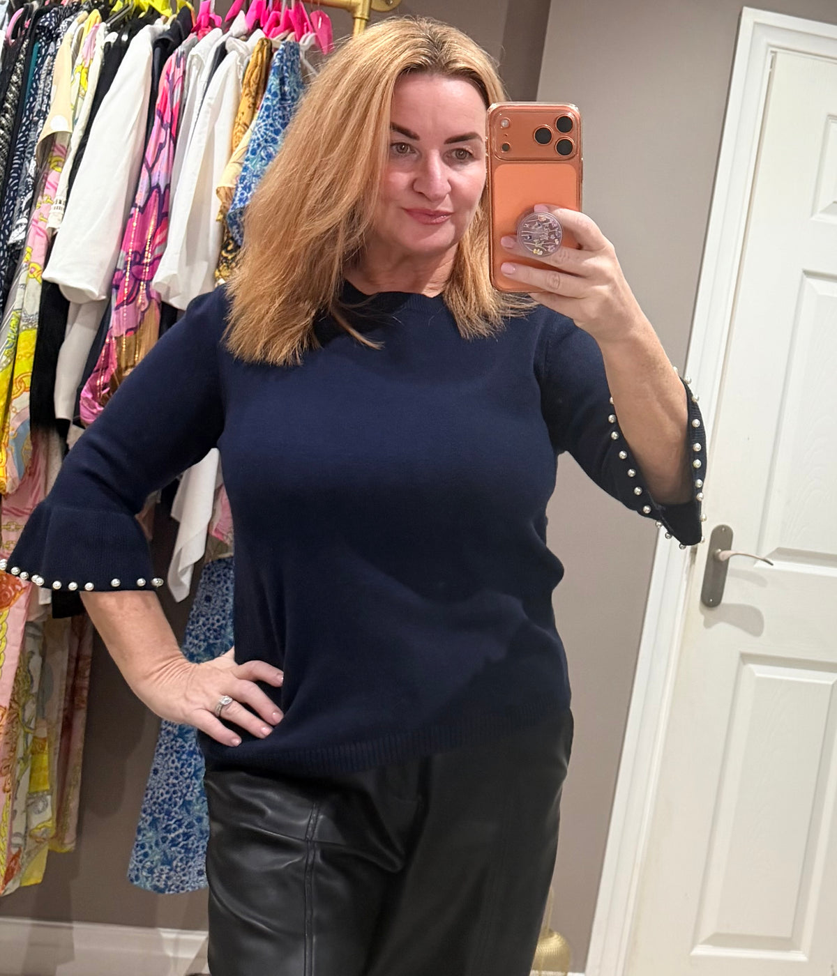 Pearl sleeve top