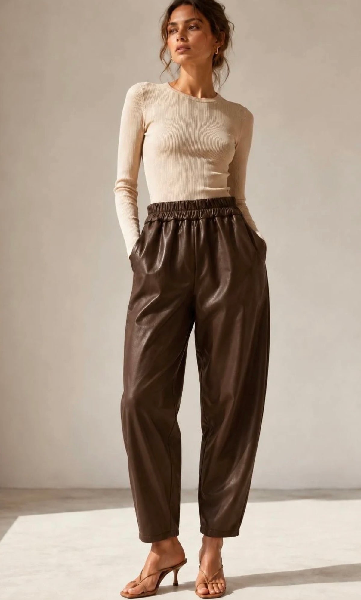 The Polly leather look trousers