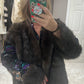The Soho sequin arms faux fur coat