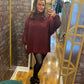 Wine soft knit slouch jumper