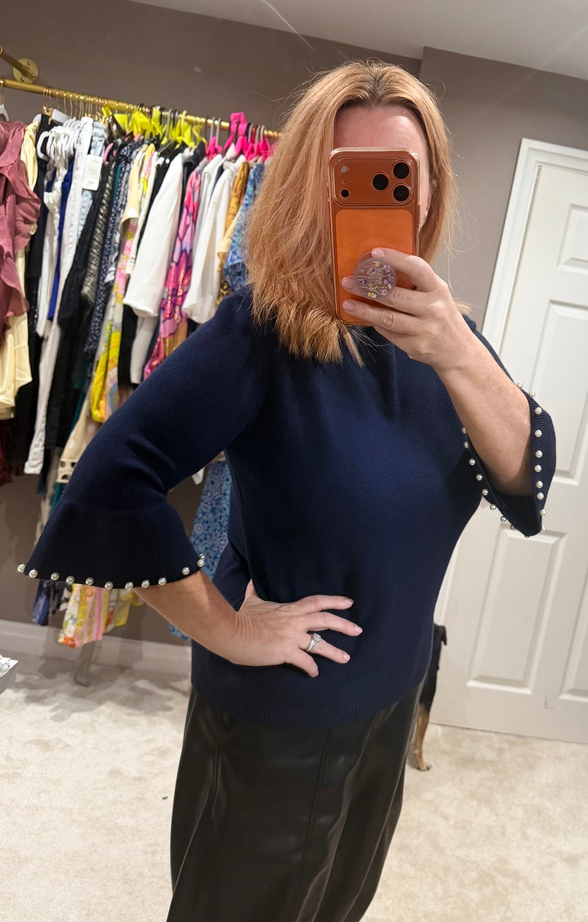 Pearl sleeve top