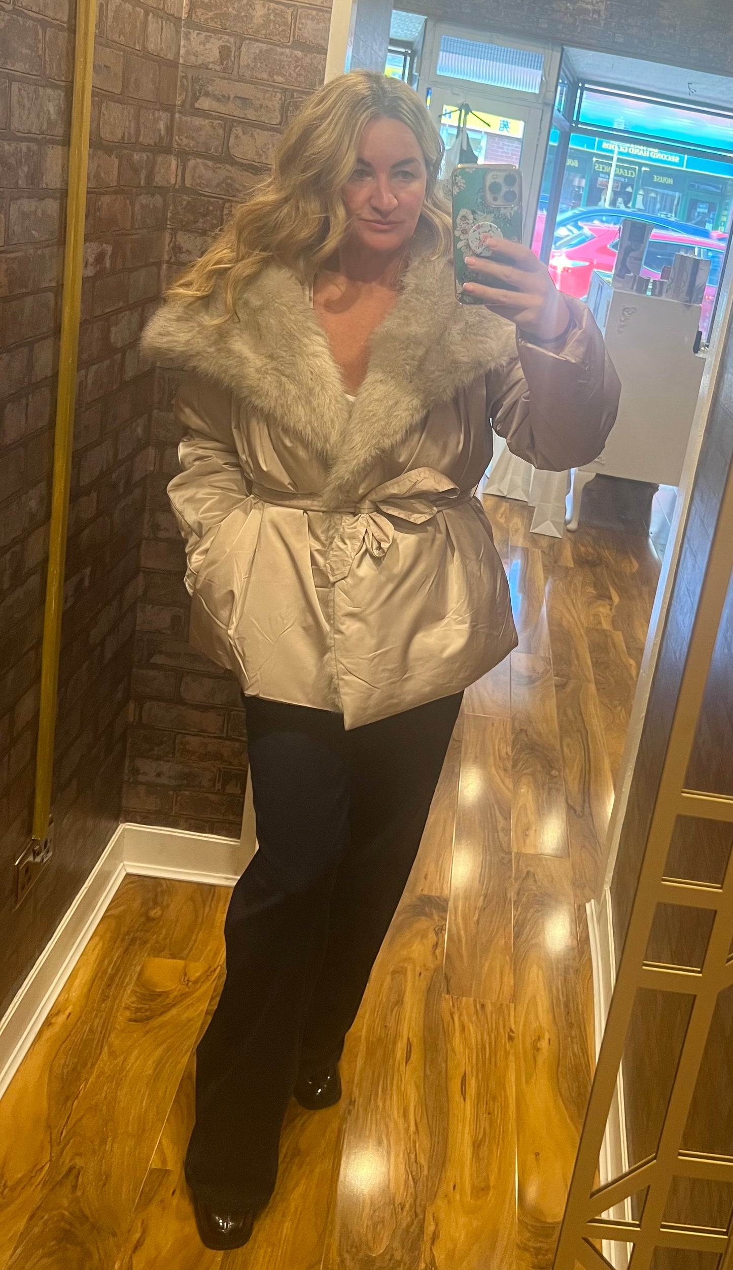 Satin feel wrap jacket