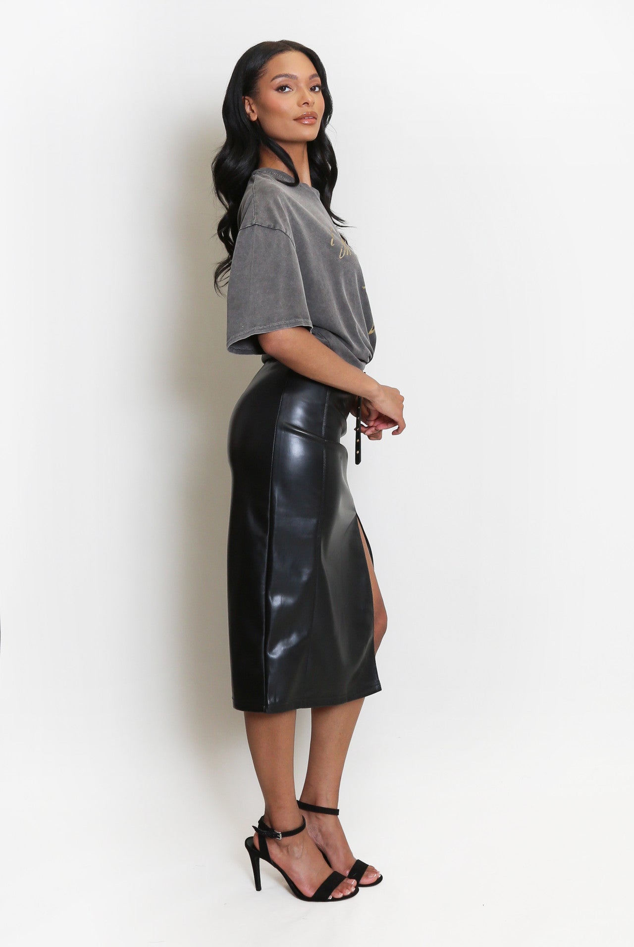 The Cooper pu skirt