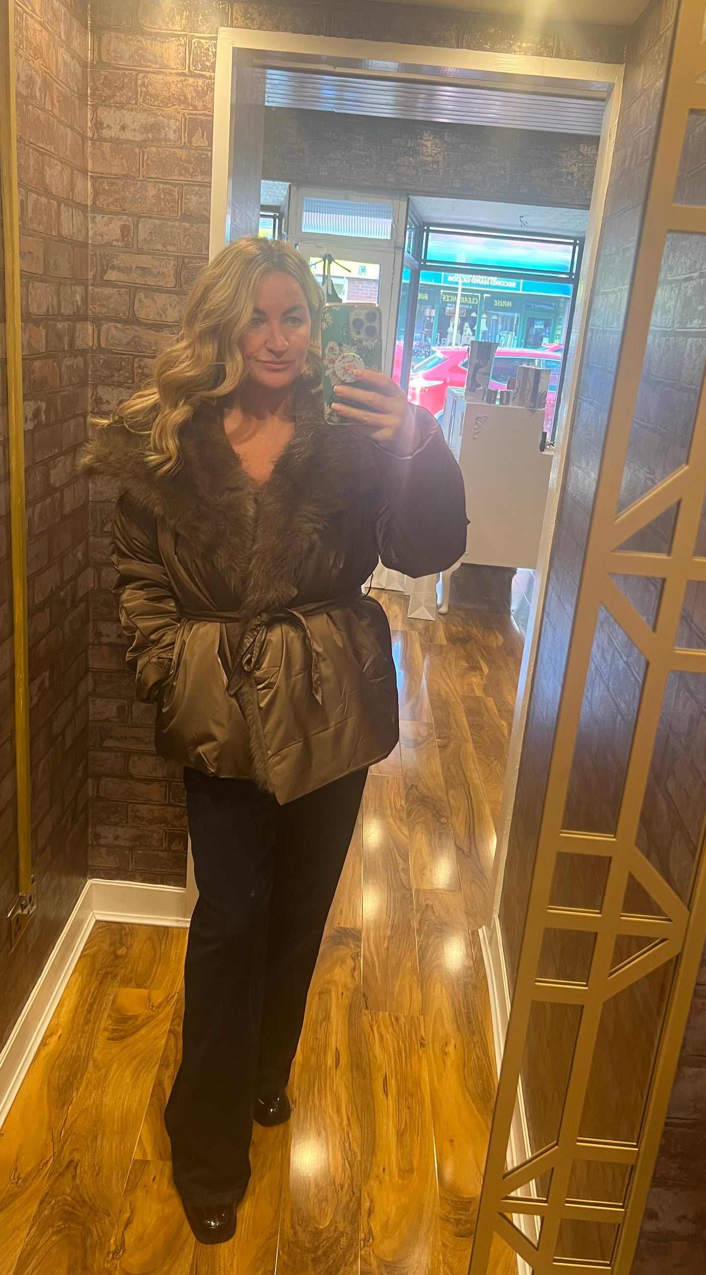 Satin feel wrap jacket