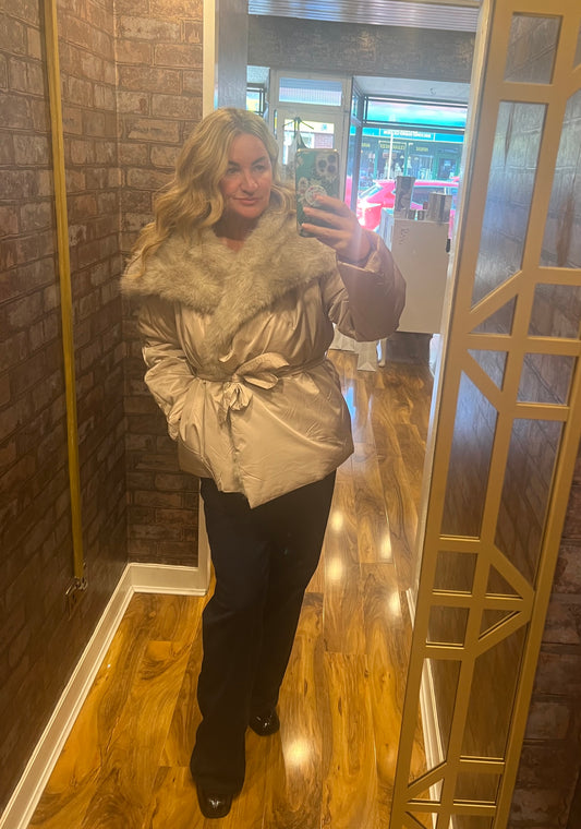 Satin feel wrap jacket