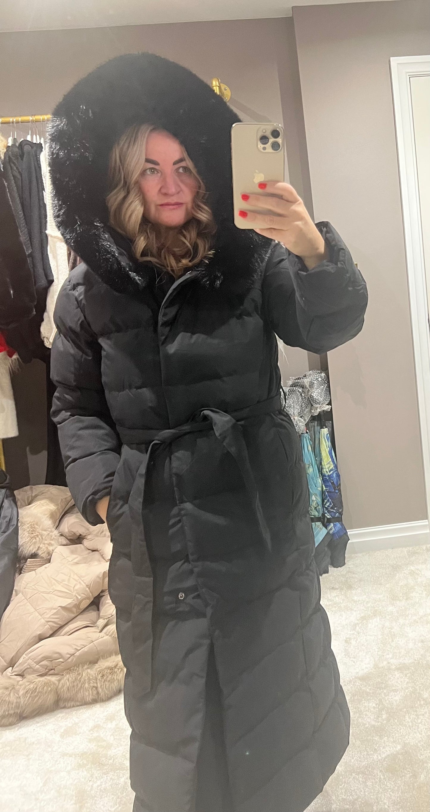 Longline puffer coat