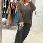 Taupe v neck jumper