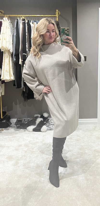 The Josie gold button jumper dress