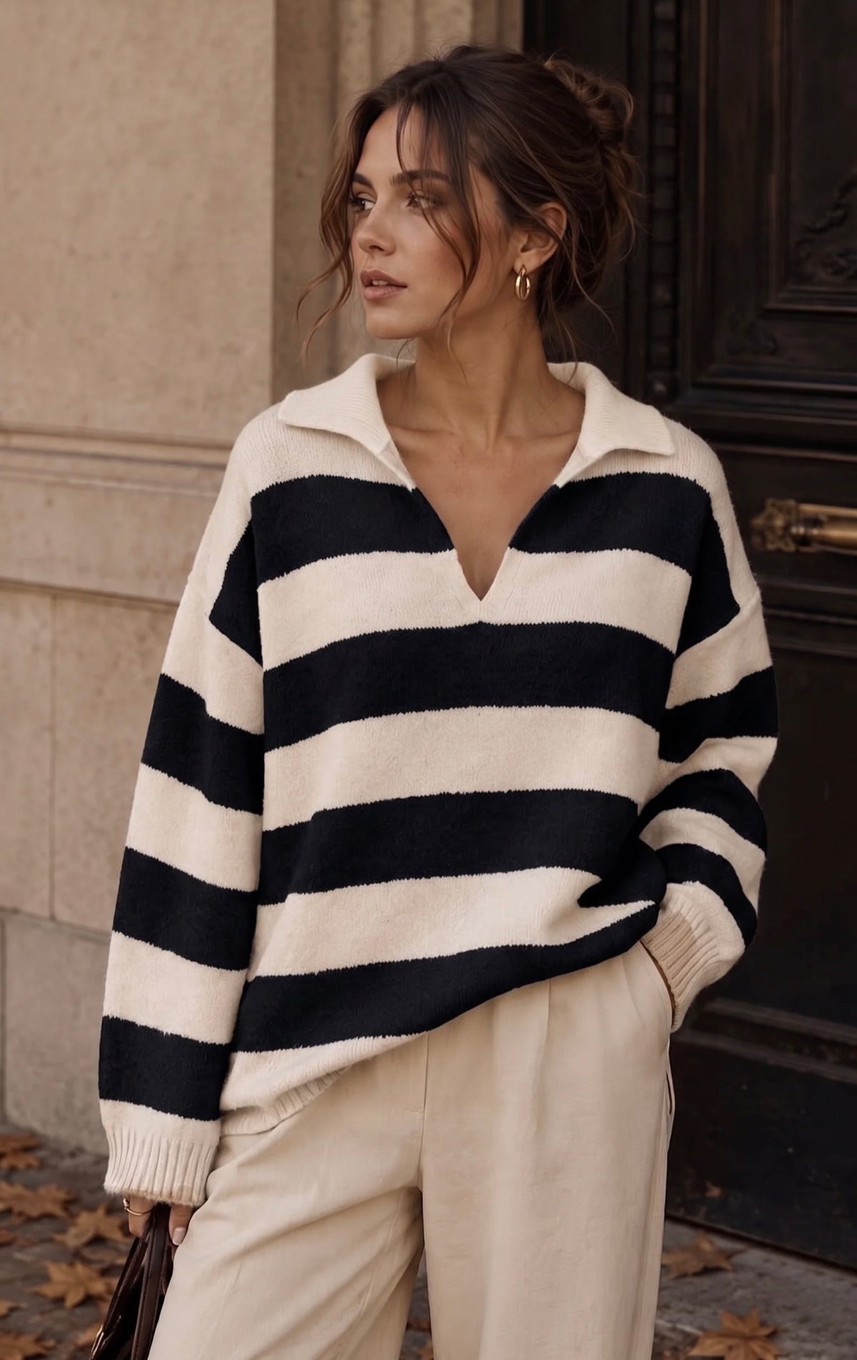Luxe stripe knit jumper
