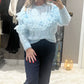 Lace knit jumper baby blue