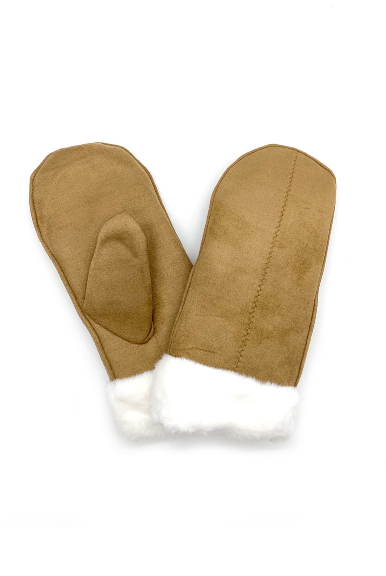 Faux suede mittens