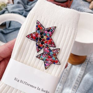 Diamanté star socks