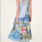 Silky scenic maxi dress