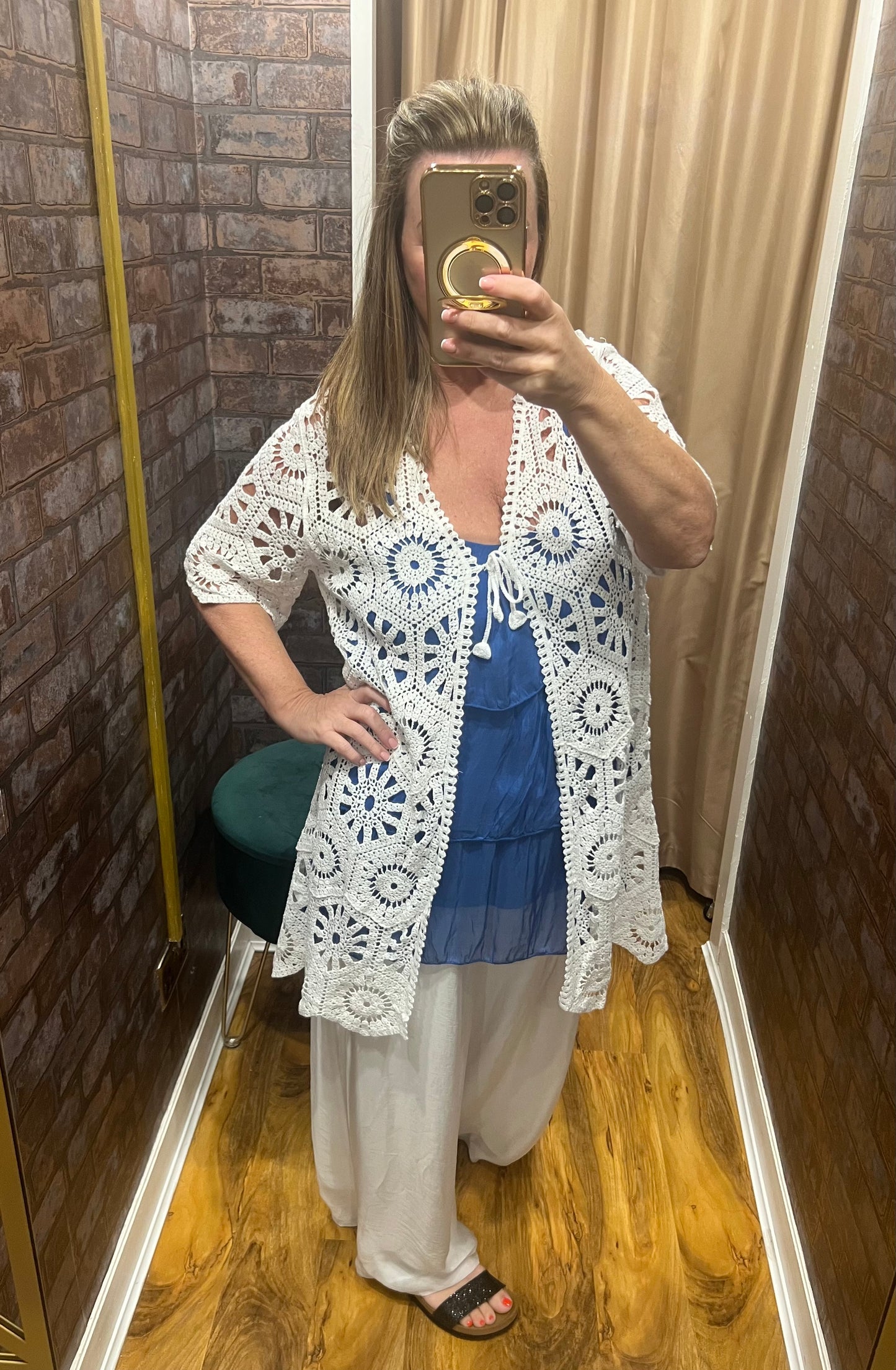 Crochet longline cardigan