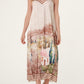 Silky scenic maxi dress