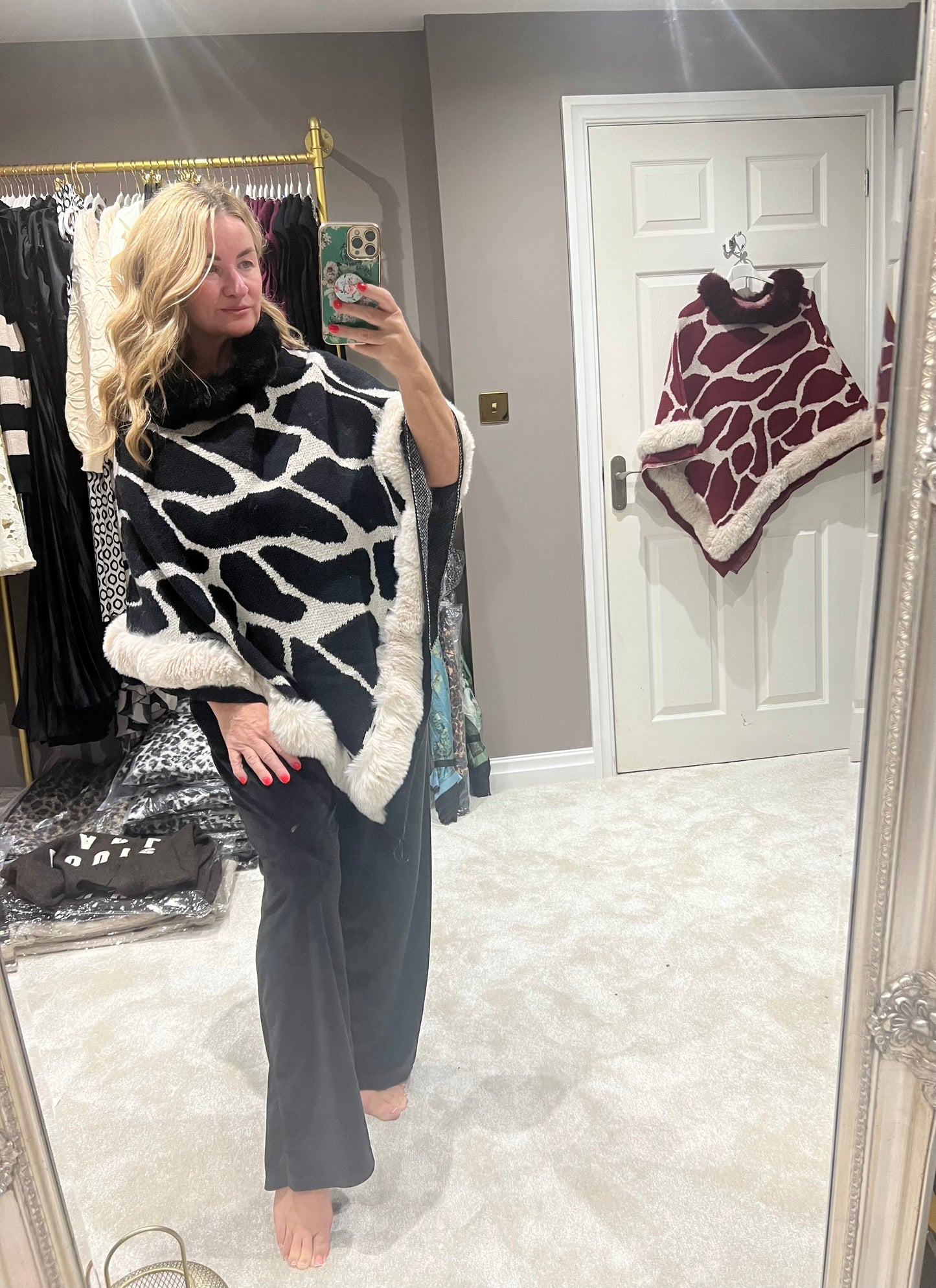 The Esme print poncho
