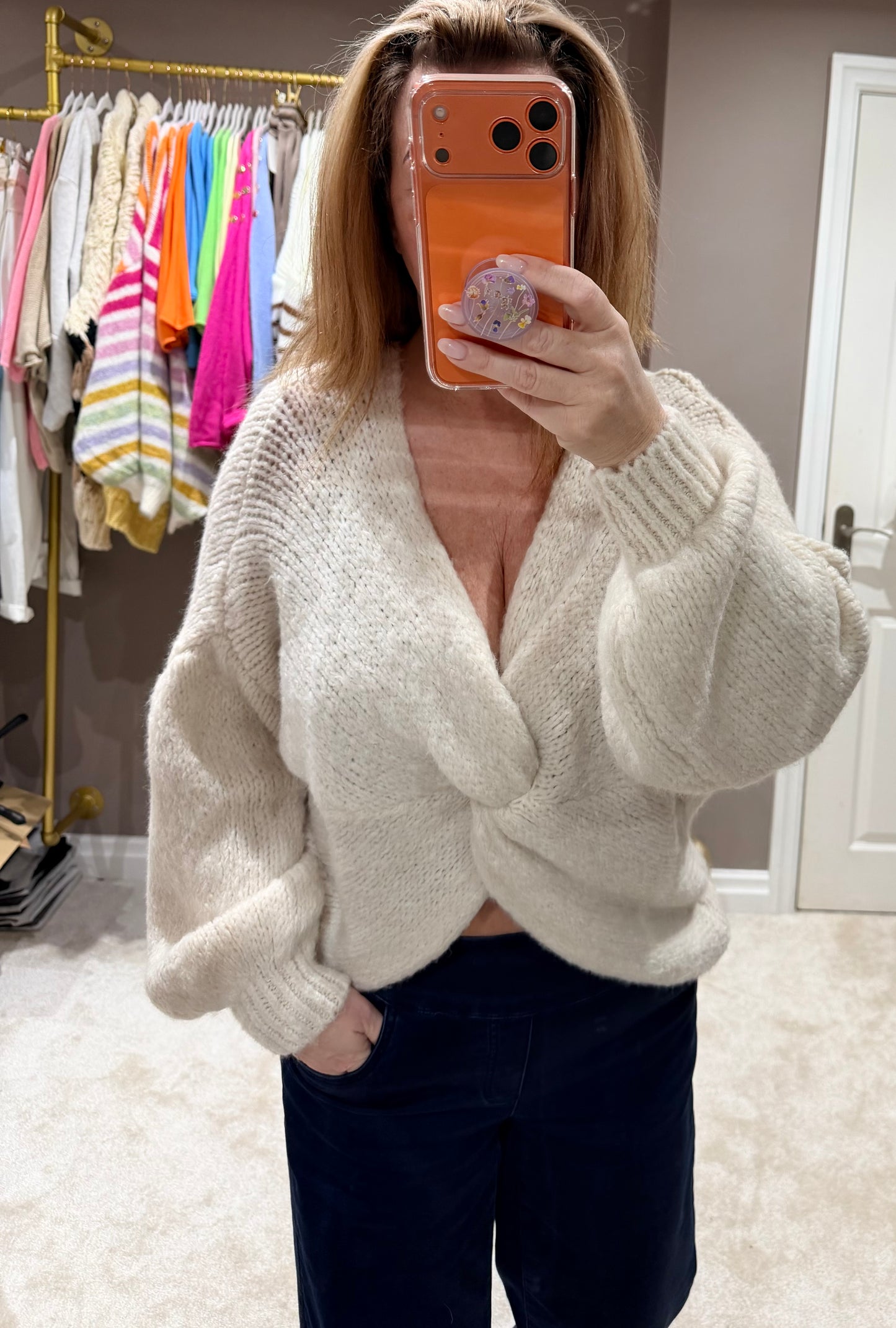 Twist knit jumper