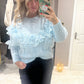 Lace knit jumper baby blue