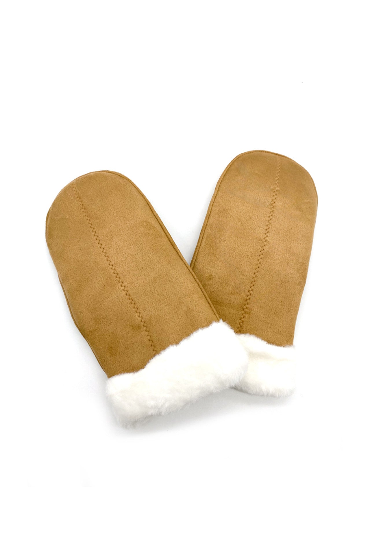 Faux suede mittens