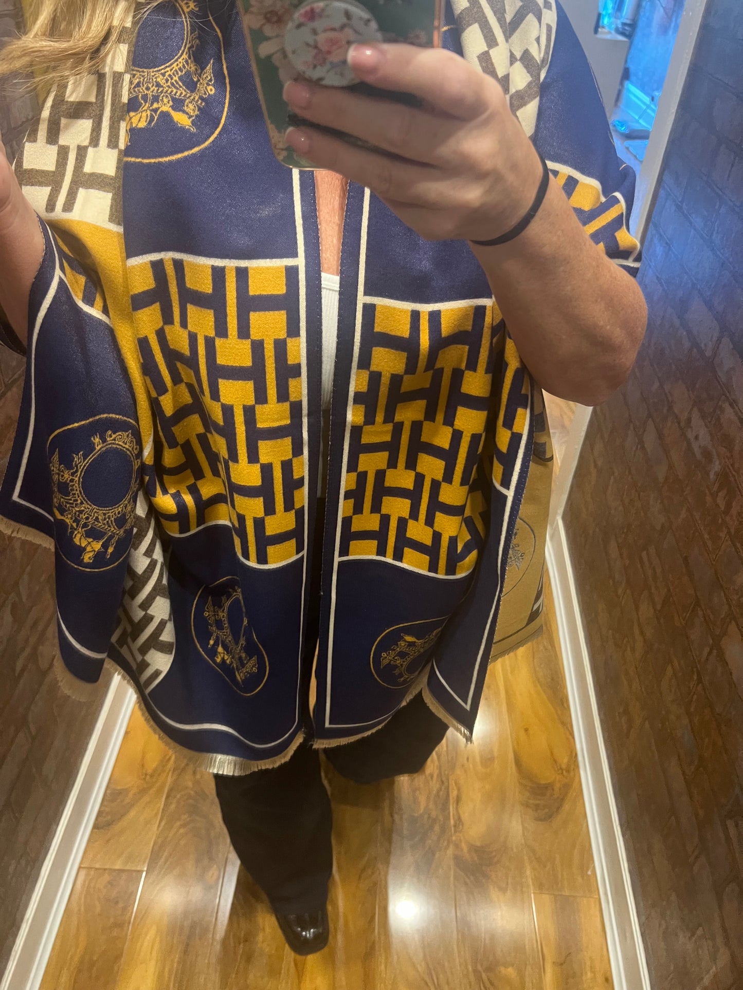 Geometric & horses print scarf