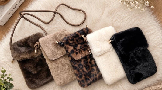 Faux fur phone bag