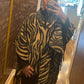 P.u tassel animal print cape