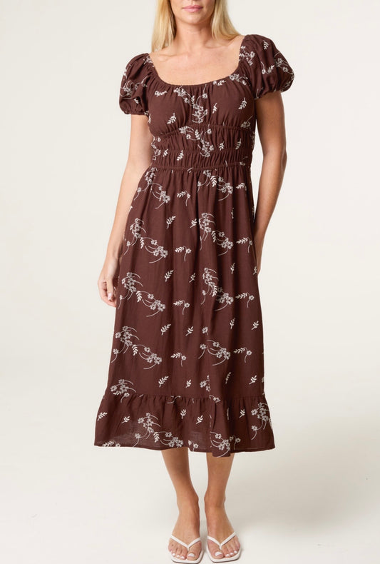 Milkmaid midi dress