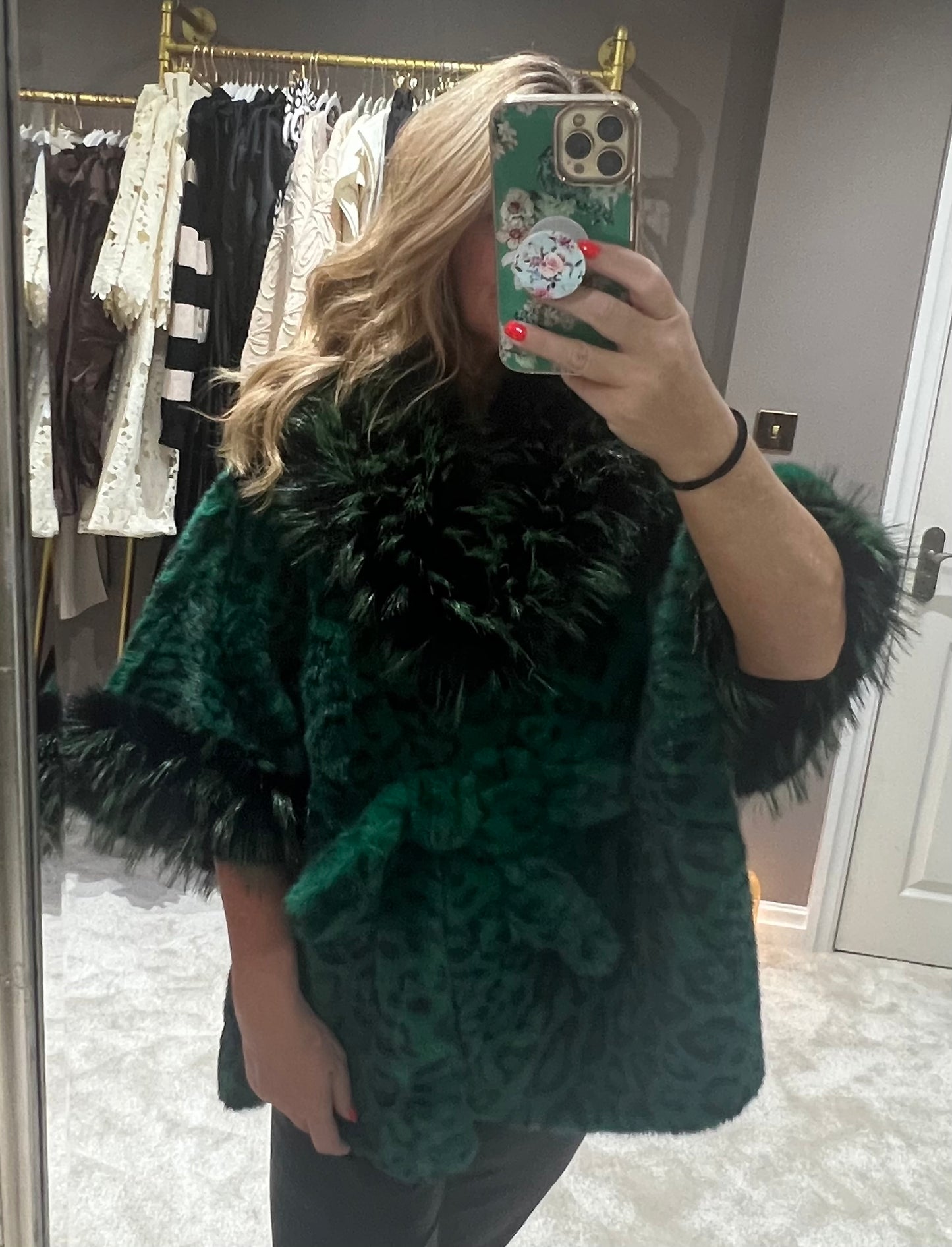 The Elpheba Green faux fur coat
