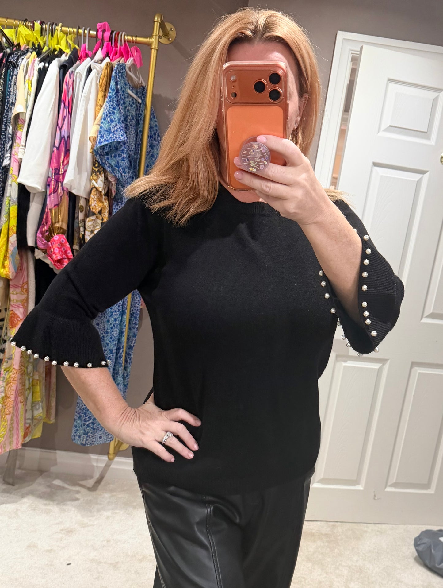 Pearl sleeve top