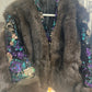 The Soho sequin arms faux fur coat