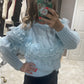Lace knit jumper baby blue