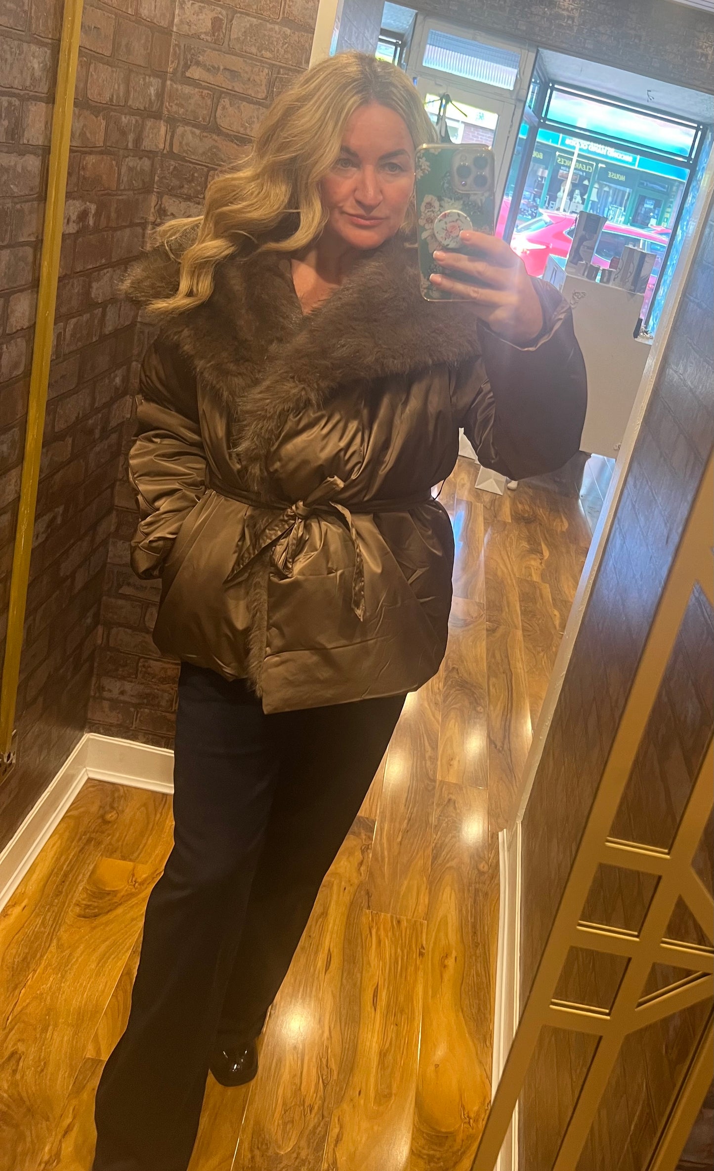 Satin feel wrap jacket