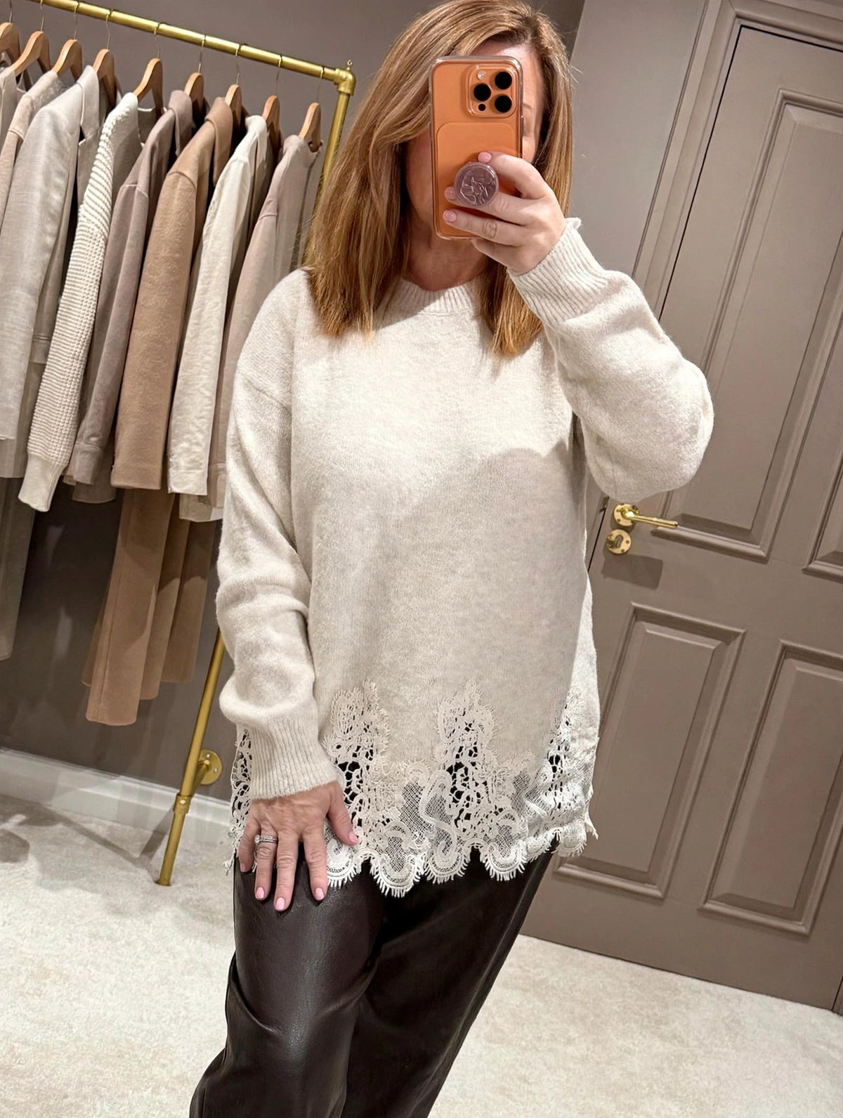 Embroidered bottom jumper