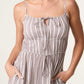 Pinstripe tie front dress