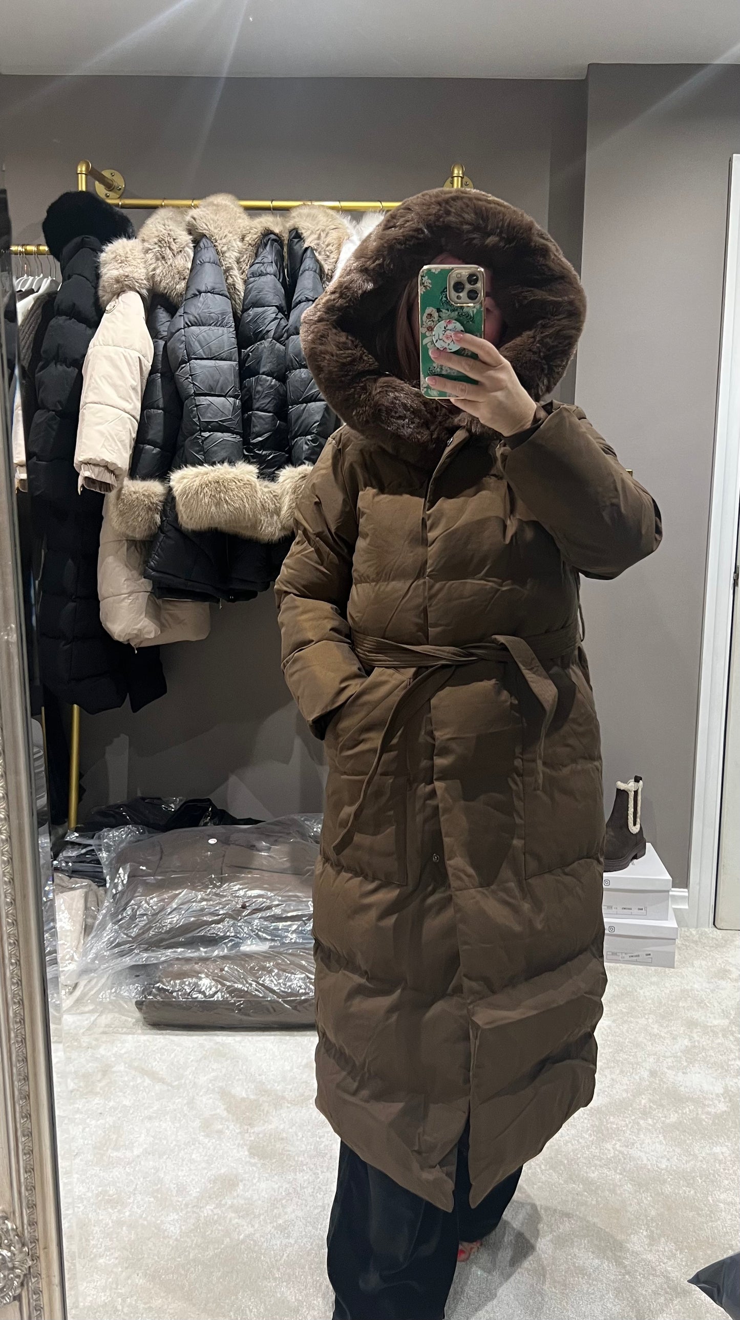 Longline puffer coat