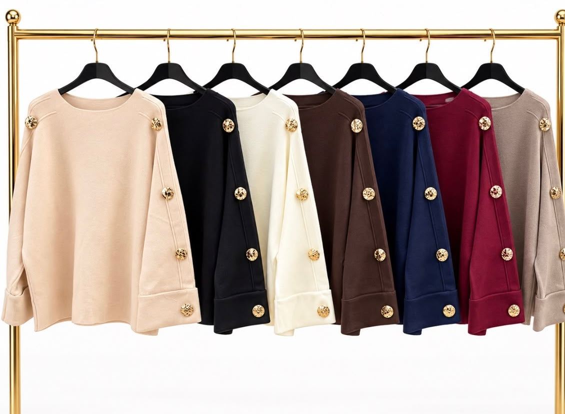 The Emily gold button jumper