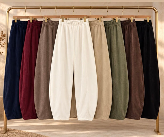 Barel leg cord effect trousers