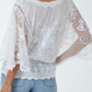 White butterfly sleeve top
