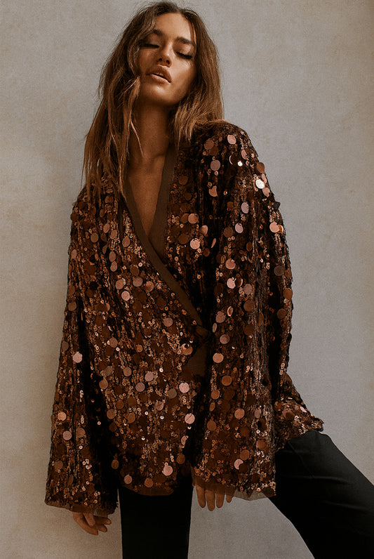 Sequin disc wrap top