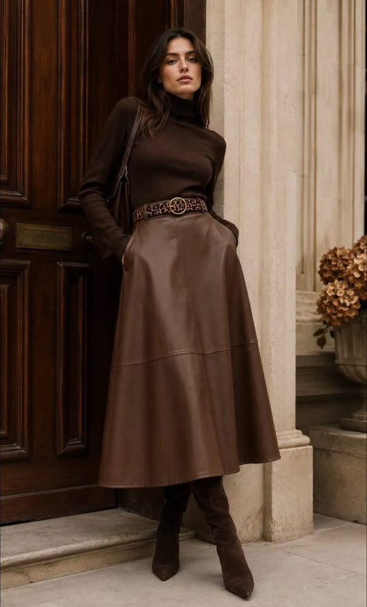 The mica leather look skirt
