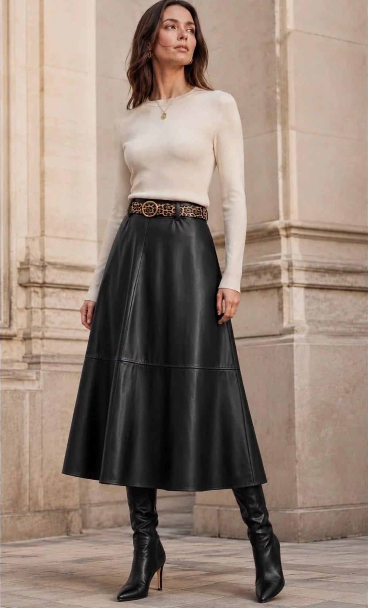 The mica leather look skirt